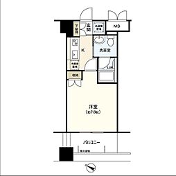 レジデンス片平 13階1Kの間取り