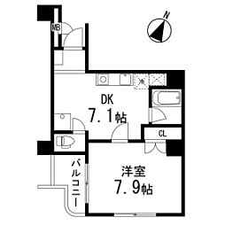 インタウナー二日町 1DKの間取図画像