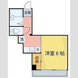 フッコウビル 1Kの間取図画像