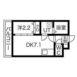 リプラス宮町 3階1DKの間取り