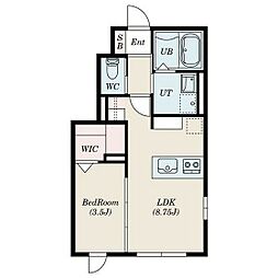 Liberte 1階1LDKの間取り