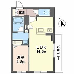 Ｆｏｒｅｎａ　西町 1階1LDKの間取り