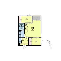 REGALEST Sakura I 2階1LDKの間取り