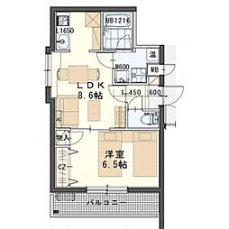 ヴェルノ 1LDKの間取図画像