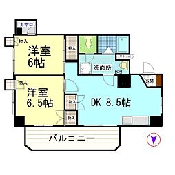オーロラビル 2DKの間取図画像