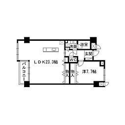 コンフォートEXE連坊Station 1LDKの間取図画像