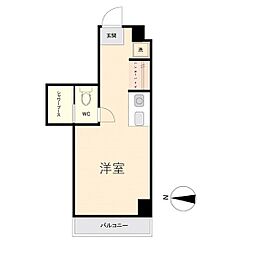 アソルティ東二番丁 ワンルームの間取図画像