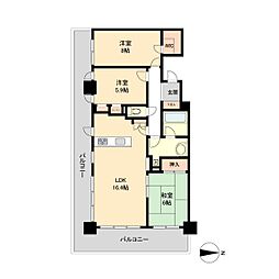 RESIDIATOWERSENDAI 3LDKの間取図画像