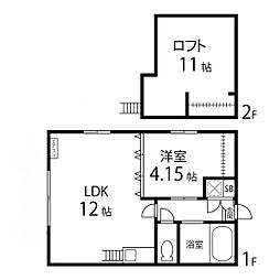 アパート1999 1LDKの間取図画像