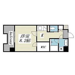 ヴィアーレ広瀬 1Kの間取図画像