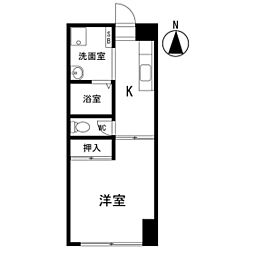 ビッププラザ仙台 1Kの間取図画像