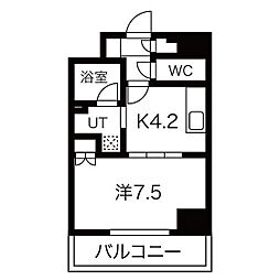 ラフルール連坊 1DKの間取図画像