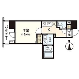 シーズンフラッツ仙台鉄砲町 1Kの間取図画像
