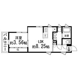 Bichon太子堂 1LDKの間取図画像