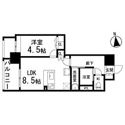 ディークレスト太子堂駅前West 1LDKの間取図画像