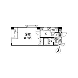 ハイツグロー 1Kの間取図画像
