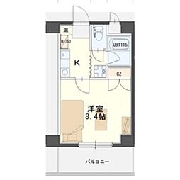 インタウナー二日町 1Kの間取図画像