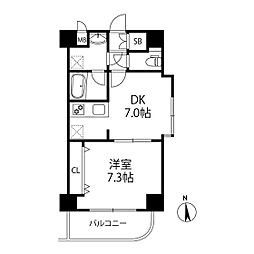 サーティラブ 1DKの間取図画像