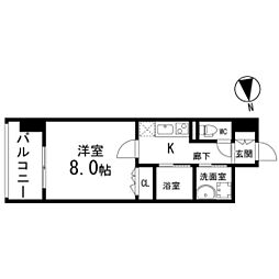 ディークレスト太子堂駅前East 1Kの間取図画像
