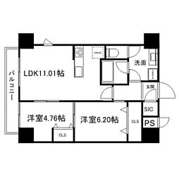 グラン・ドミール小田原山本丁 2LDKの間取図画像