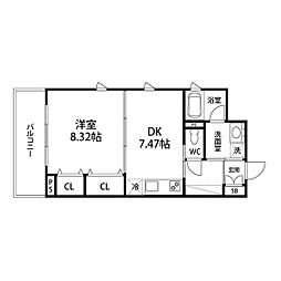 パークヒルズ榴岡 1LDKの間取図画像