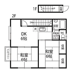ファミーユ英 2DKの間取図画像