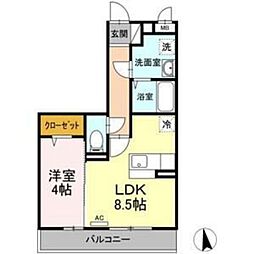パレスイースト 1LDKの間取図画像
