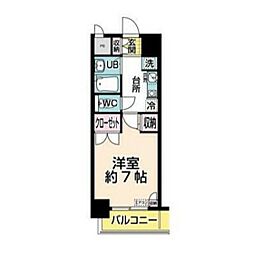 リバーシティー上杉 1Kの間取図画像