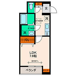ベルリードU 1Kの間取図画像