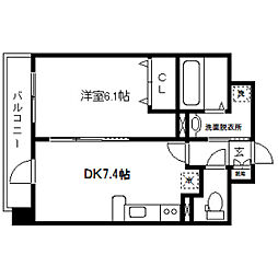 RESIDIA仙台原ノ町 1DKの間取図画像
