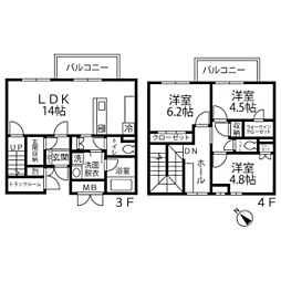 オアシスプレミアガーデンヴィラ 3LDKの間取図画像
