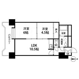 リエス榴ケ岡 2LDKの間取図画像