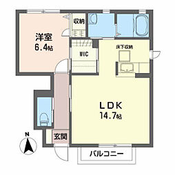 シャーメゾン杜王1 1LDKの間取図画像