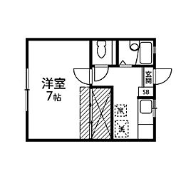 ティエラ青葉 1Kの間取図画像