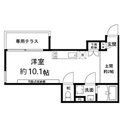 エターナルコート和久 ワンルームの間取図画像