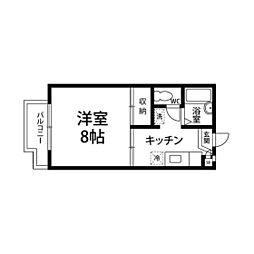 レスポ・R 1Kの間取図画像