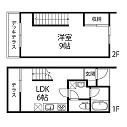 キャトルセゾン2 1DKの間取図画像