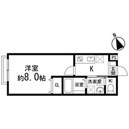 Ivy富沢 1Kの間取図画像
