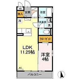 パレスイースト 1LDKの間取図画像