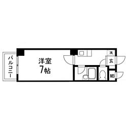 花京院足利ビル 1Kの間取図画像