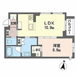 アンシャンテ長町南 1LDKの間取図画像