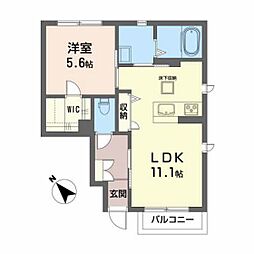 サングラシアス 1LDKの間取図画像