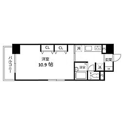 プレジデントイン上杉 1Kの間取図画像