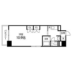 プレジデントイン上杉 1Kの間取図画像