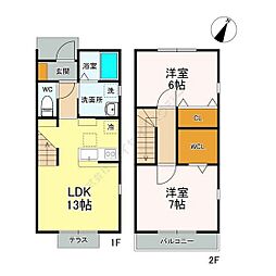 キャロット3 2LDKの間取図画像