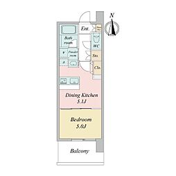 エルスタンザ仙台駅東 1DKの間取図画像