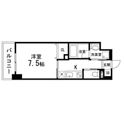 ルキシア大町西公園 1Kの間取図画像