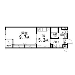 ゾンネモント子平町 1DKの間取図画像