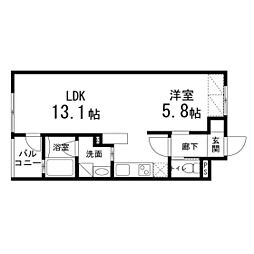 ゾンネモント子平町 1LDKの間取図画像