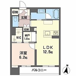LUANA KAMISUGI 1LDKの間取図画像